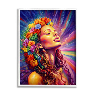 " Woman With Floral Garland " by Spirit Of The Rainbow