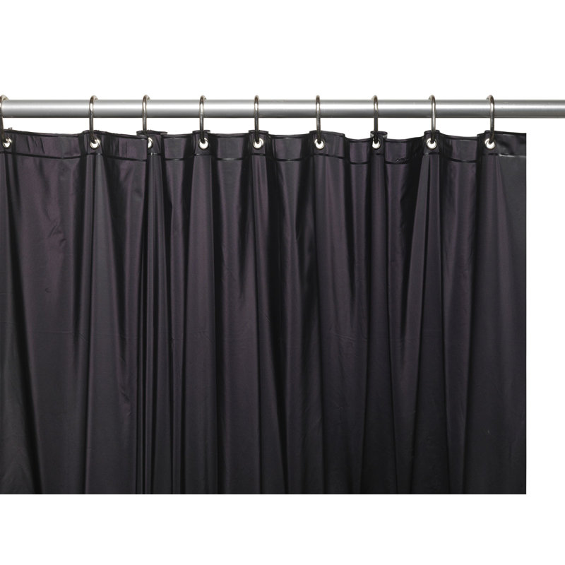 Doublure de douche simple en vinyle magnétisé robuste Ianthe, Noir, 72" H x 70" W