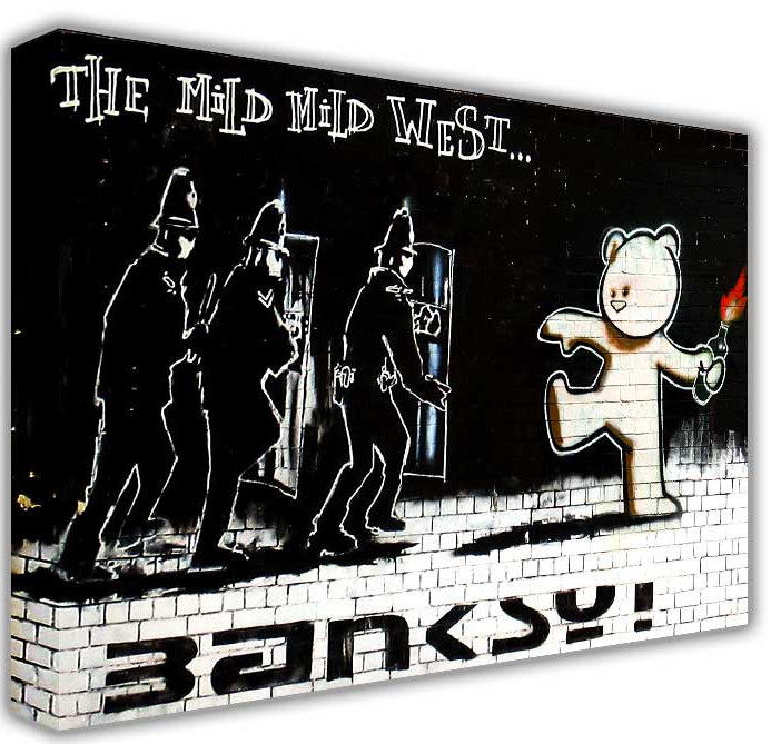 Banksy - Wrapped Canvas Print, 30cm H x 40cm W x 1.8cm D