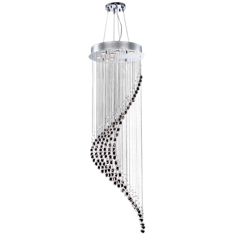 Crystal Rain 8 - Light Dimmable Chandelier, Swarovski Strass