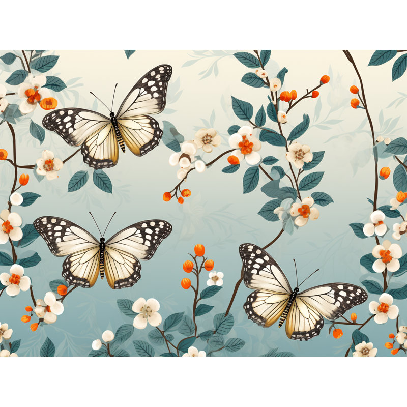Butterfly Animal Blue Bedding, Queen Comforter