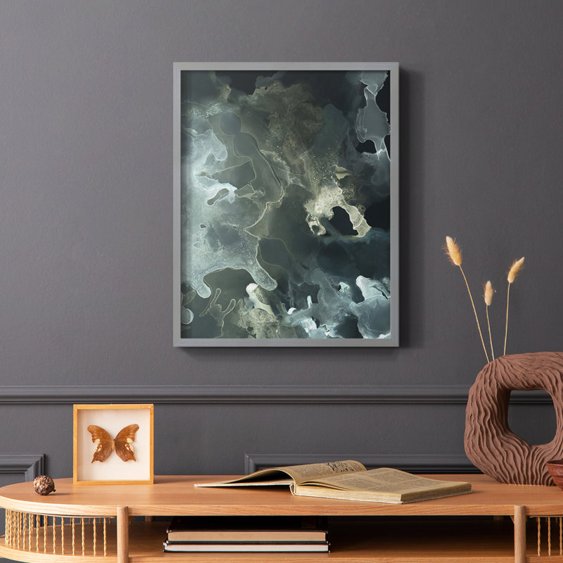 «Gilded Spector I», reproduction encadrée - bois massif, Gris, H 10 po x l 8 po
