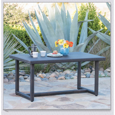 SANTA ROSA Resin Wicker Dining Table With Iron Frame, Durable And Stylish For Outdoor Use