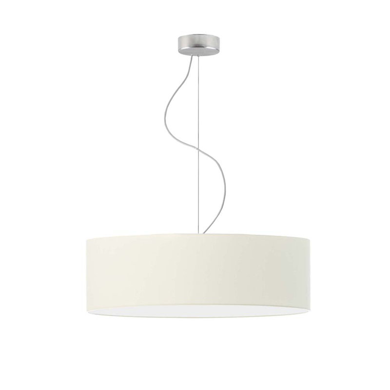 Aubryella 4 - Light Drum Pendant, Ecru, Brushed Steel