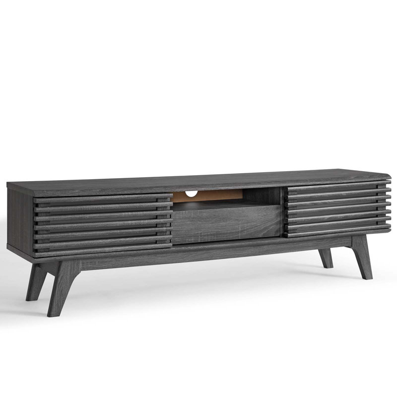 Meuble télé Modway Render, Gris anthracite, H 17 po x l 58,5 po x P 13,5 po