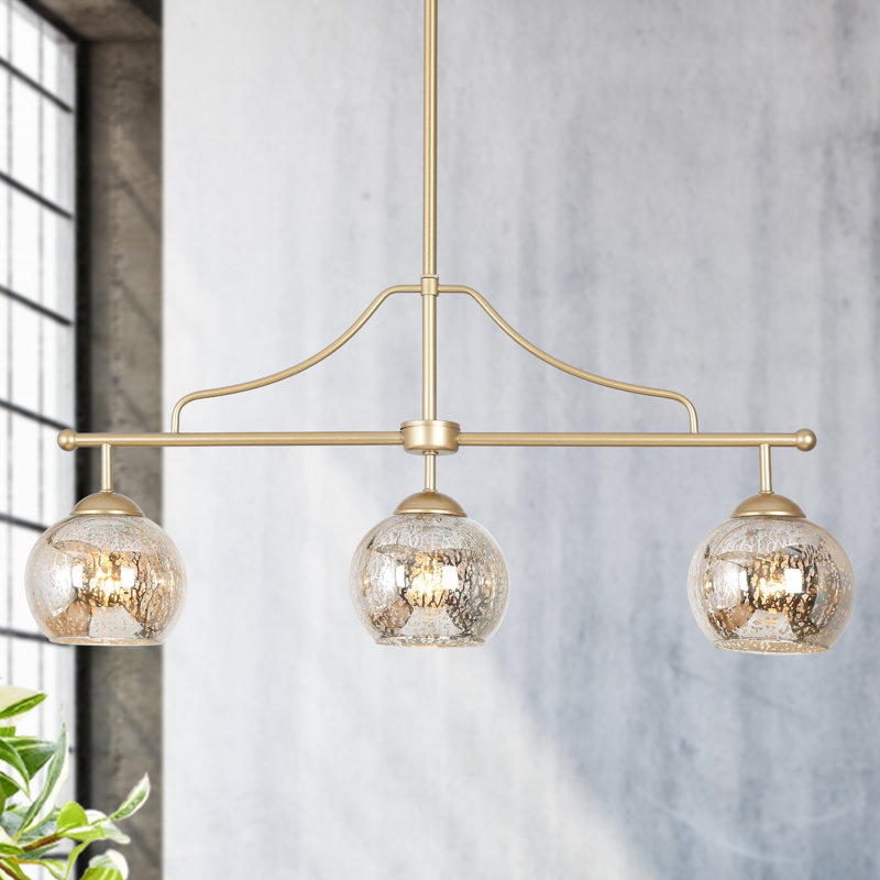 Cicel 3 - Light Gold Kitchen Island Pendant, Gold