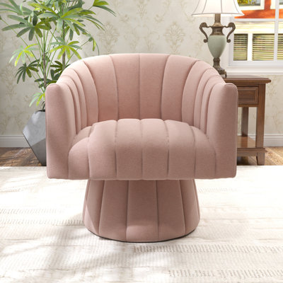 Ghinita 26.77'' Wide Tufted Velvet Swivel Barrel Chair -  Mercer41, 5F952A9A5ED94DE880633F0CA937D92B