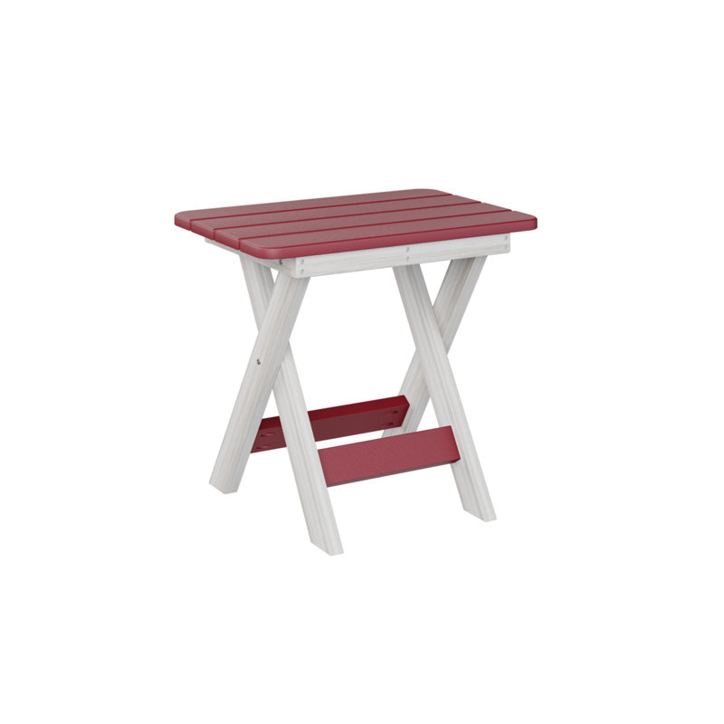 Berlin Gardens Folding End Table, Scarlet Red, Seashell