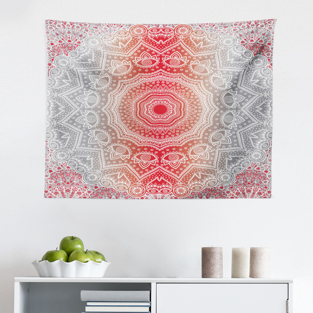 Wandbehang Eastern Ethnic Folk und Mystic Boho Ombre Mandala Art Design Illustration