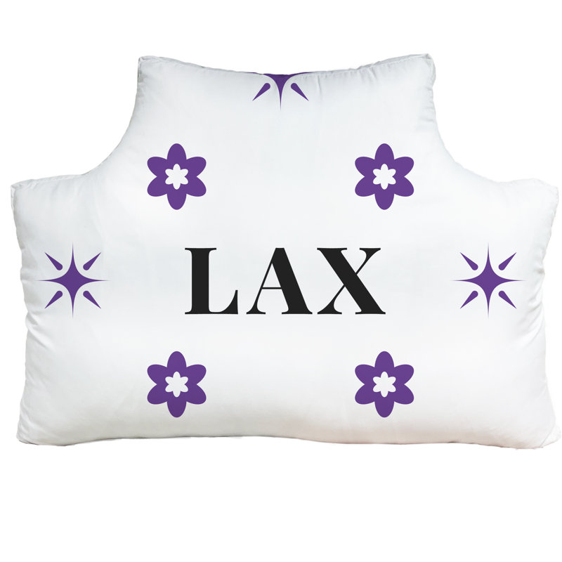 Coussin simple 39,5 po x 29,5 po, Blanc, noir, mauve, LA, Coussin en polyester filé soufflé et fermé