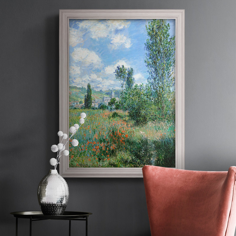 Vue de Vétheuil - Peinture encadrée, H 20 po x l 16 po x P 2,5 po