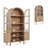 71'' Tall Arched Storage Display Cabinet, 5-Tier Kitchen Pantry With Glass Doors & Shelves-1506831055