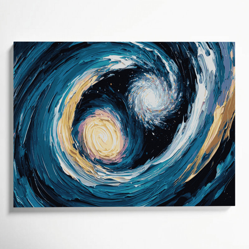 Art mural sur toile bleu, H 20 po x l 30 po