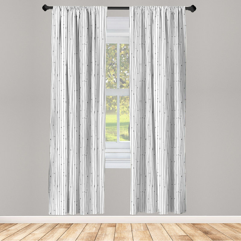 Striped Semi-Sheer Rod Pocket Curtain Panels, 28" x 95"