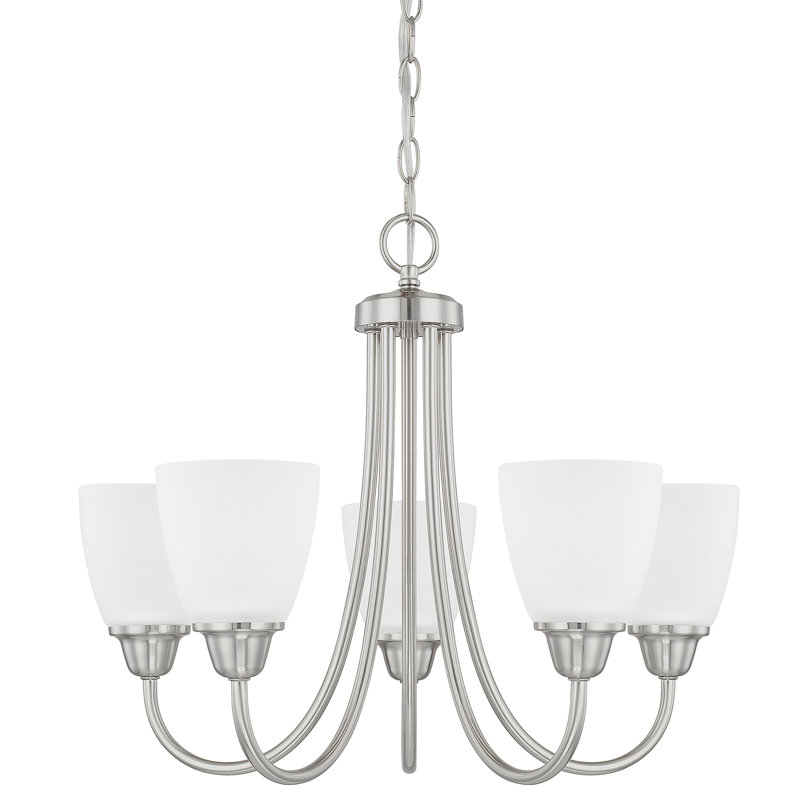 Lustre classique / traditionnel à 5 lumières Trenton, Nickel brossé