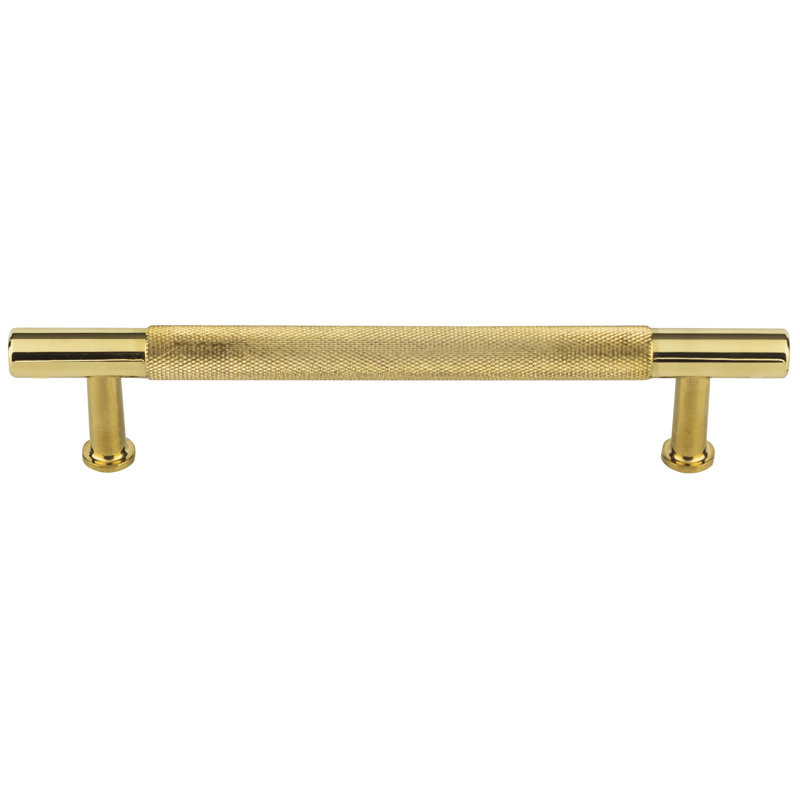 Beliza Knurled Bar Pull, 5 1/16", Unlacquered Brass