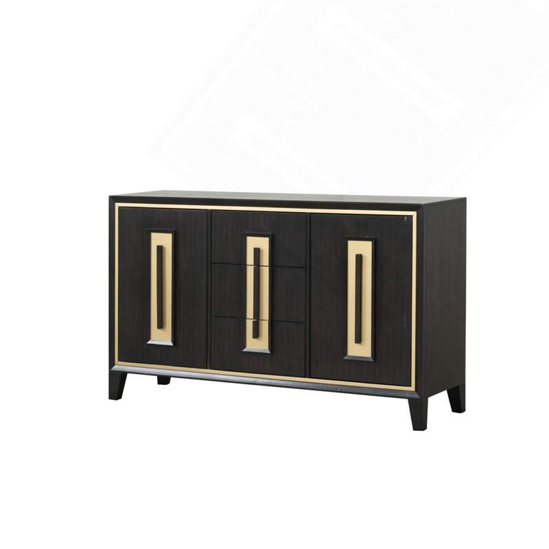 Mobilier de salle à manger de style serveur avec 1 tiroir et poignées en bois