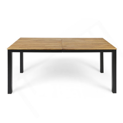 Table de salle à manger rectangulaire pour l'extérieur, table de patio en bois d'acacia de L 71 po, table bistro de ferme pour la cour, le jardin, le bord de la piscine, la terrasse