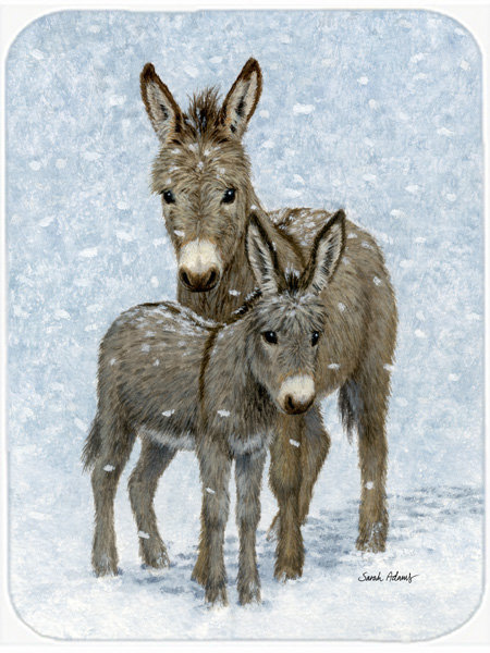 Caroline's Treasures Donkeys Glass Cutting Board