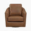 Fauteuil pivotant Vance 33 po moderne et contemporain en cuir pleine fleur assorti, avec base pivotante à 360 degrés, siège à ressorts ensachés et coussins amovibles à fermeture éclair.-883822327