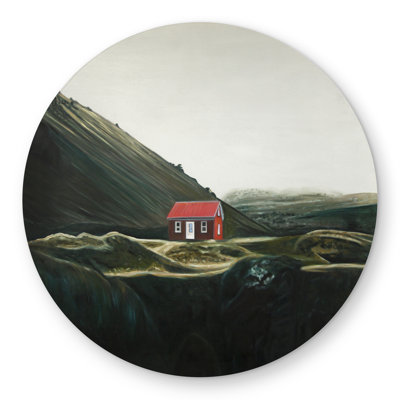 Isolated Shack - Green Landscapes Round Outdoor Rug for Home