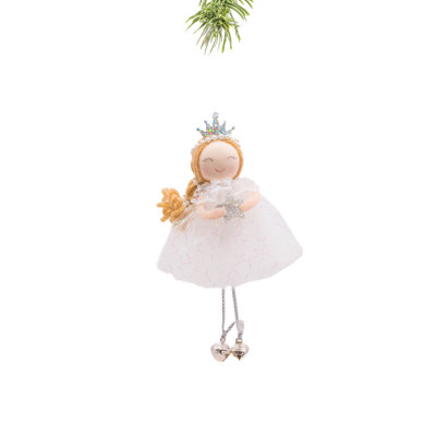 Princesse suspendue en tissu blanc avec clochettes