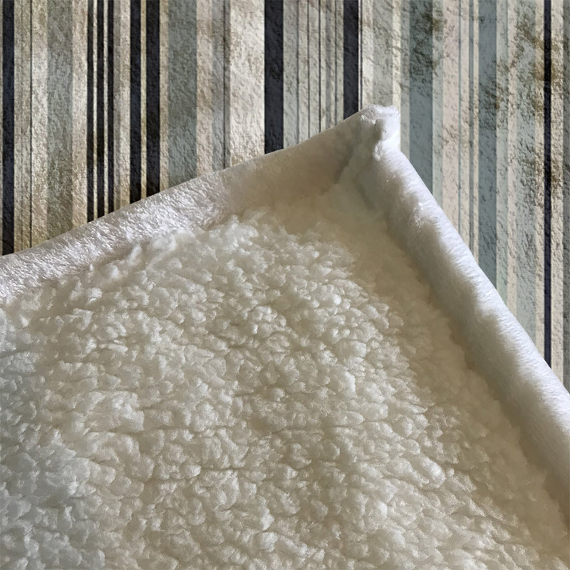 Throw Blanket, 51" W x 60" L, Striped, White