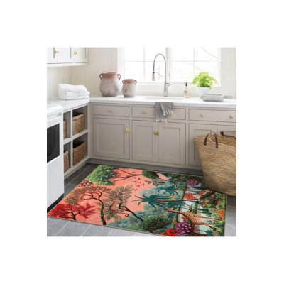 Tapis décoratif moderne lavable à motif léopard girafe