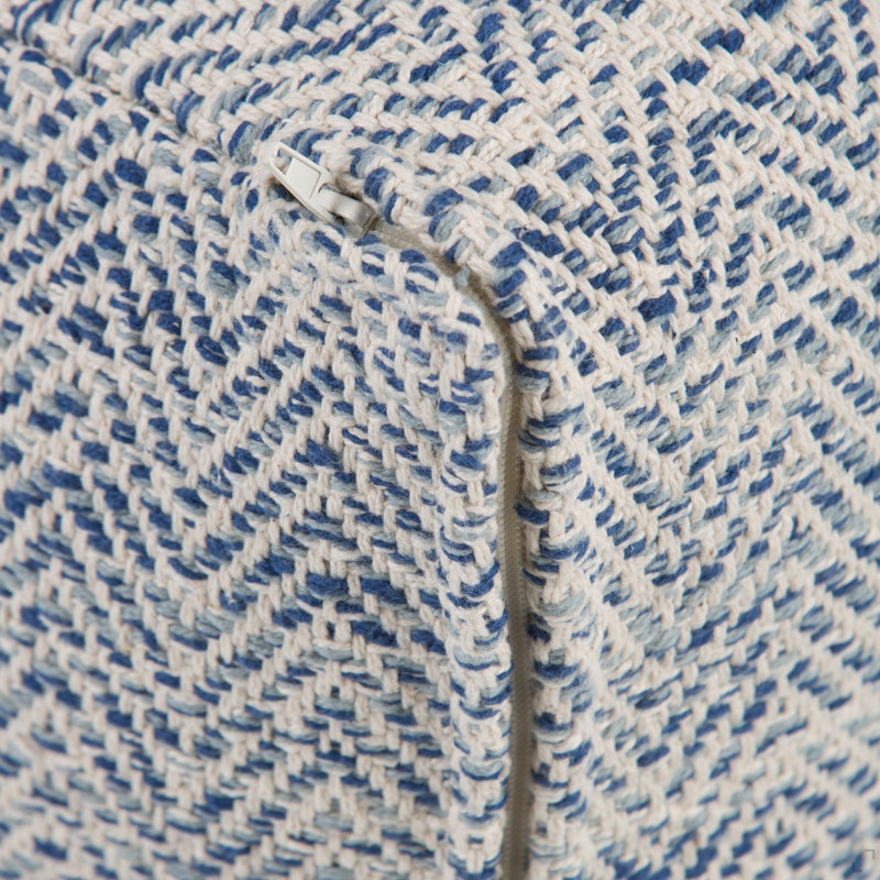 Square Pouf - Patterned Denim Melange