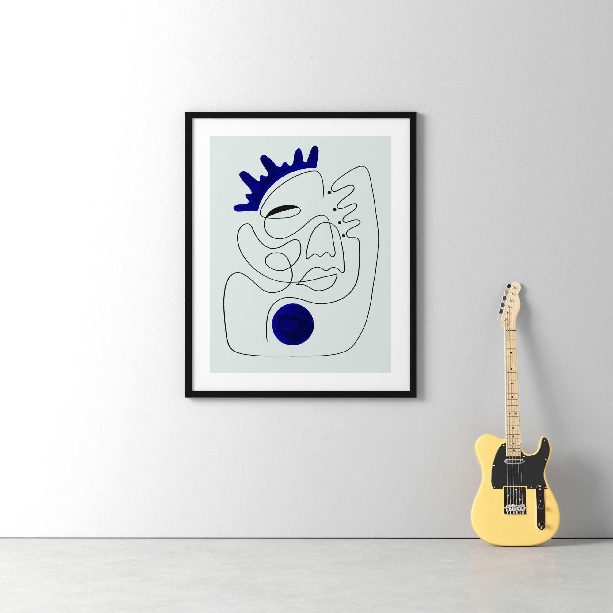 El Rey by Shatha Al Dafai, Noir Black Framed, 41.38" H x 33.38" W x 0.875" D