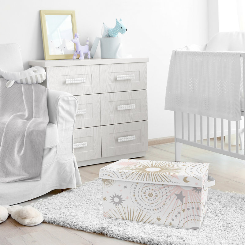 Boîte à jouets avec tissu de rangement céleste