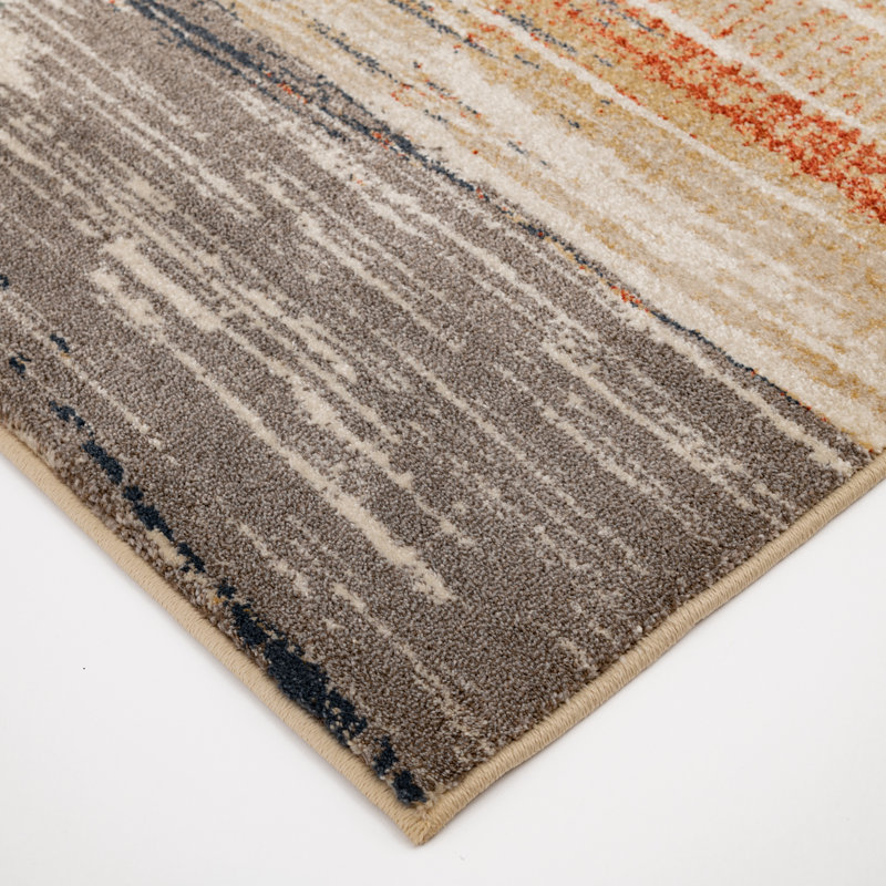 Bungalow Rose Orion Harpily Beige/Multi Abstract Indoor Polypropylene Area Rug, Rectangle 7'10" x 9'10"