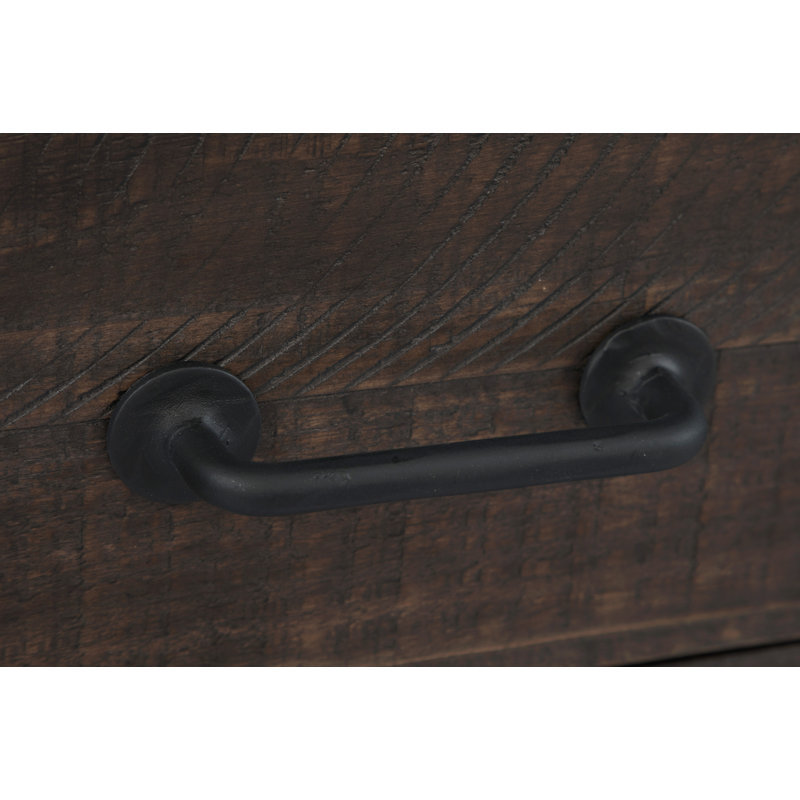 Karley Solid Wood 4 Legs Coffee Table with Storage, Barnwood Brown