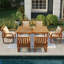 Ensemble repas pour 6 personnes en bois d'acacia avec table rectangulaire et coussins inclus-1856989290