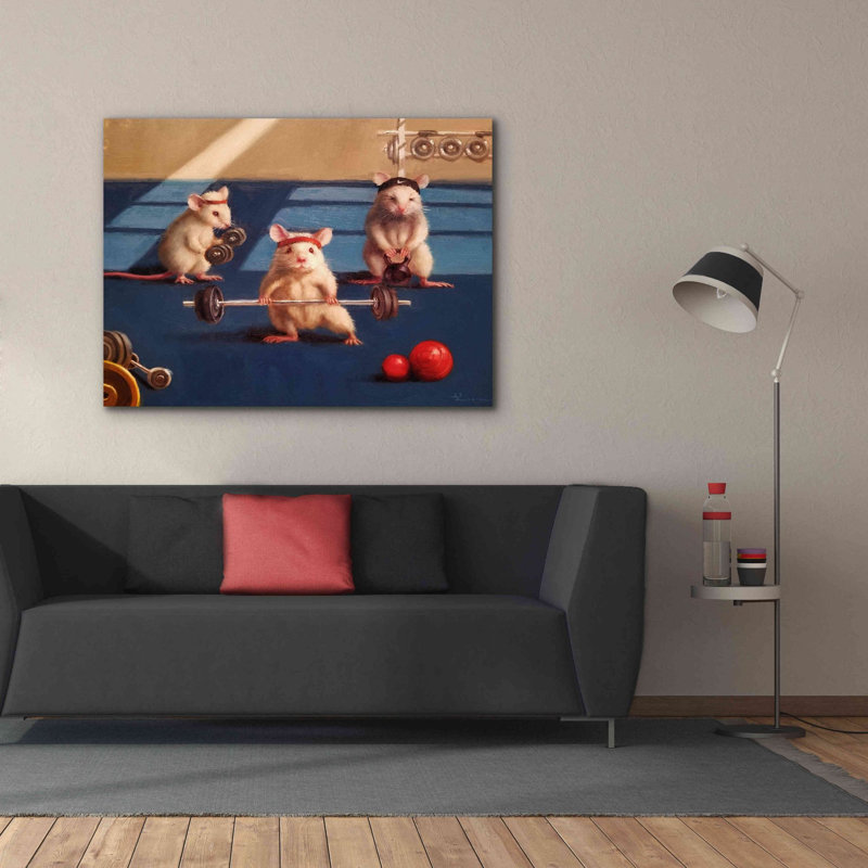 «Gym Rats» par Lucia Heffernan, art mural sur toile, H 40 po x l 54 po x P 1,5 po