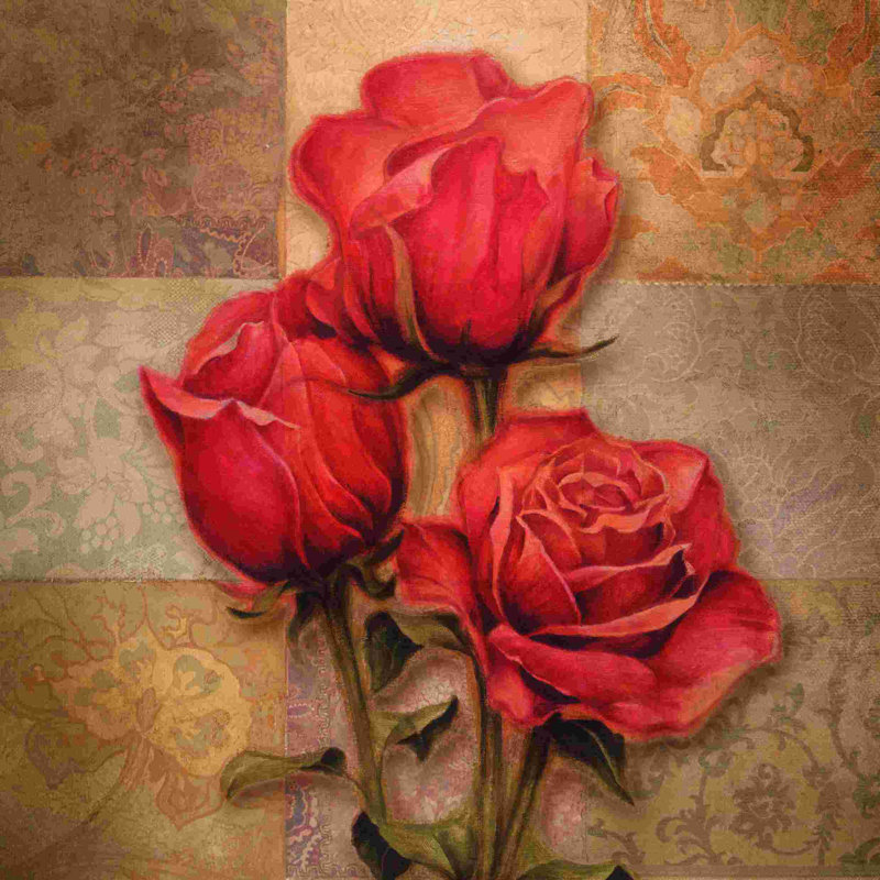 " Red Roses ", 30" H x 30" W