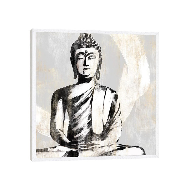Buddha I by Isabelle Z - Print on Canvas, 45.72 cm H x 45.72 cm W, White Framed