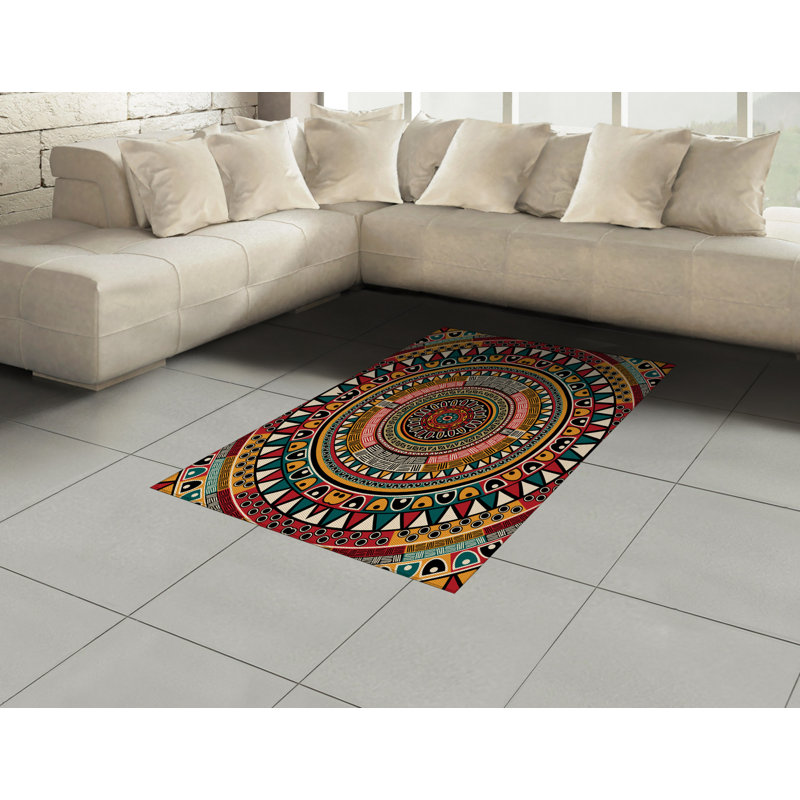 Tapis décoratif Tribal, Rectangle— 4 pi x 5 pi 8 po