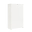 Vitrine en chêne blanc moderne avec portes en verre Lulu - Vitrine compacte avec tablettes réglables