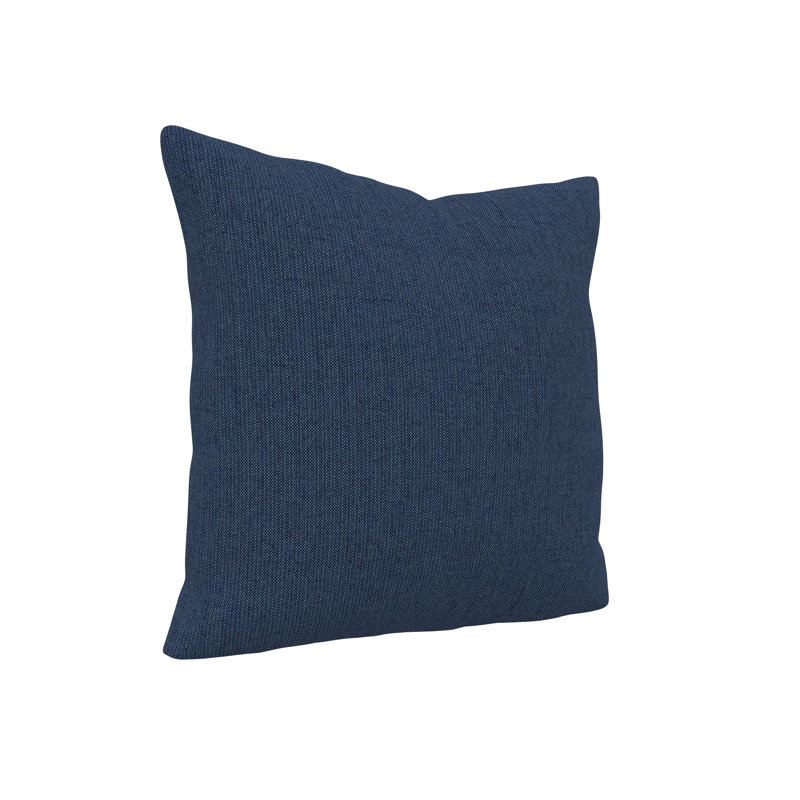 Coussin décoratif intérieur / extérieur Gabi, Carré 18 po, Tissage uni palette indigo Sunbrella®