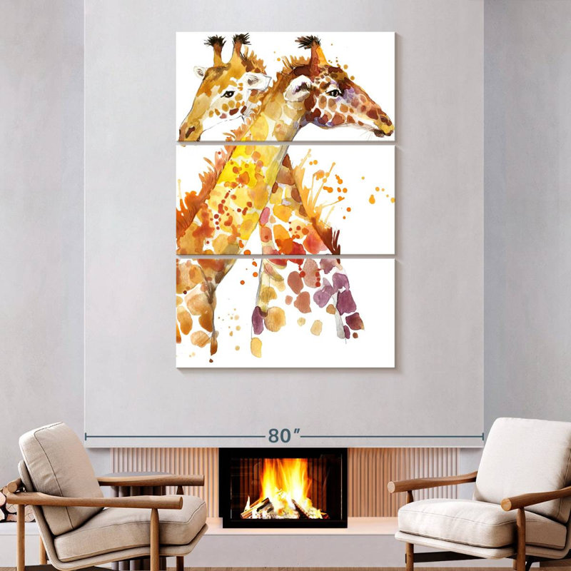 Brampt Two Hugging Giraffes, 74" H x 48" W