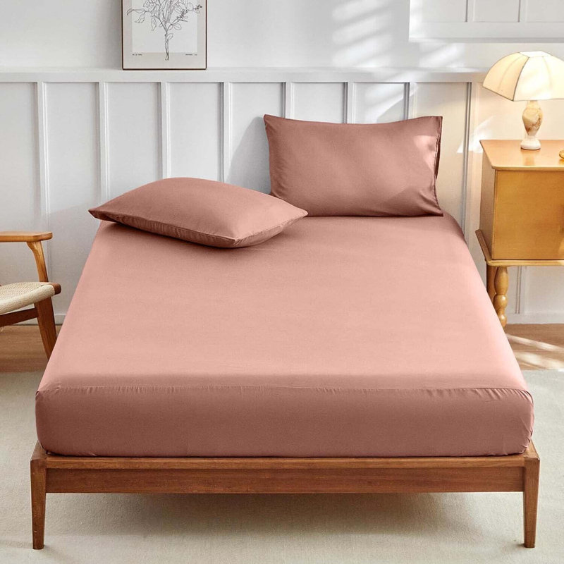 Luxurious 4-Piece Microfiber Duvet Complete Cover Set, Super King Duvet Cover Set + 3 Additional Pieces, Peach
