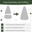 Sapin de Noël arctique en pot 4,5 pi avec 70 lumières claires, 419 branches de neige floquées réalistes, arbres artificiels faciles à installer avec support robuste