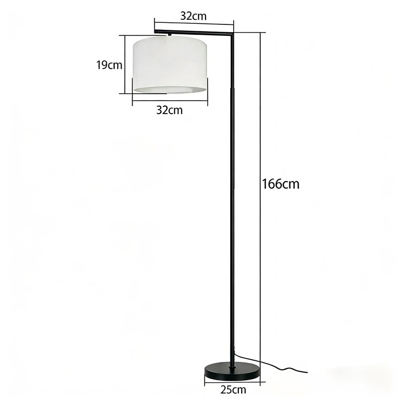 Jaesa 166cm Swing Arm Floor Lamp, White