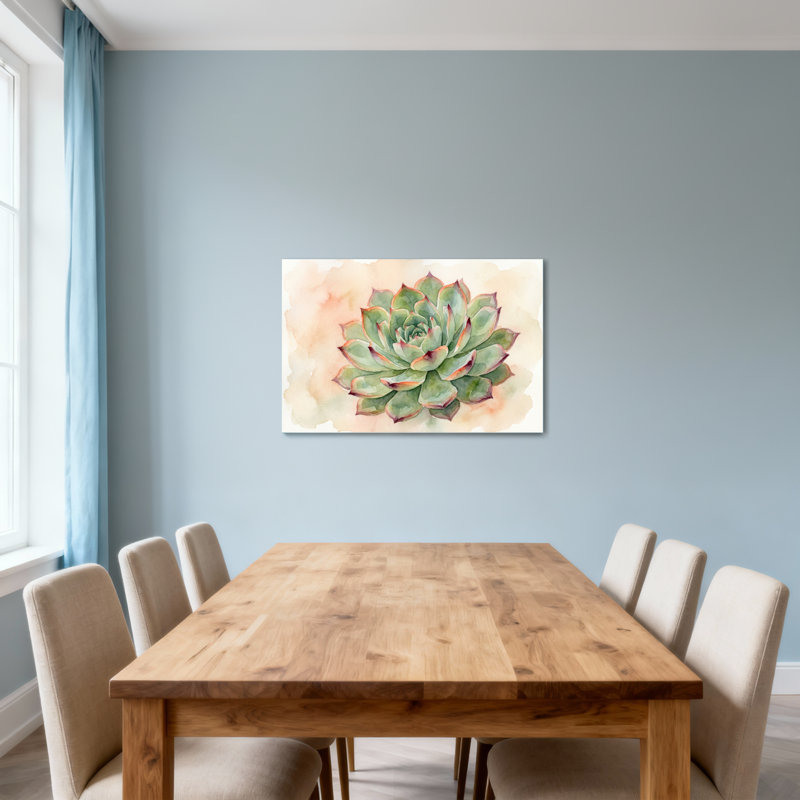 Plantes et fleurs, plante grasse, reproduction d'art, H 20 po x l 30 po