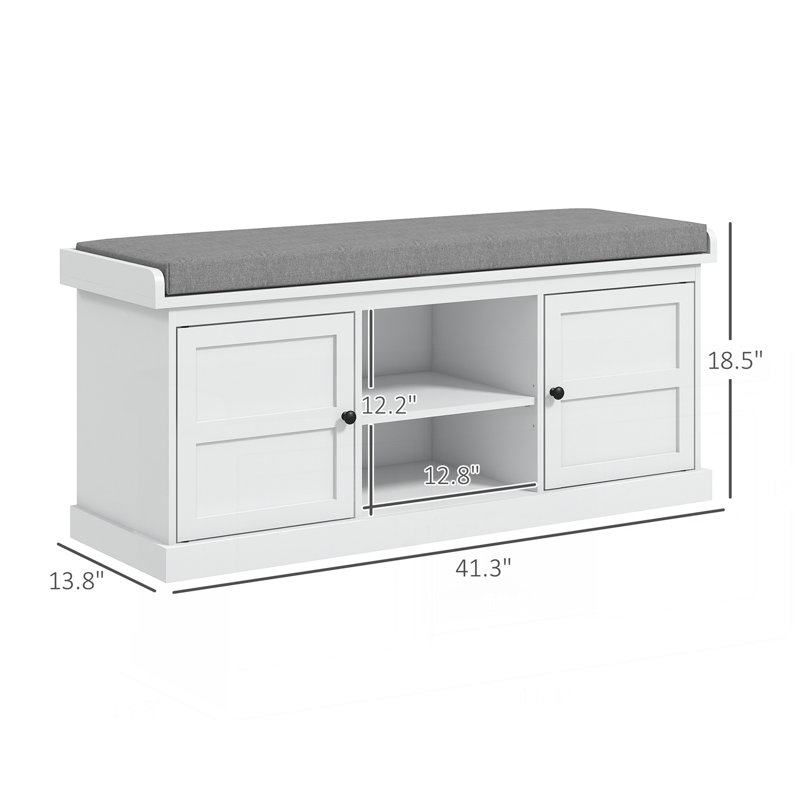 Banc d'entrée, banc de rangement pour chaussures avec siège rembourré