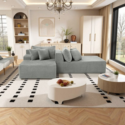 2-Seater Compression Sponge Sofa, No Assembly Required Lounge Chair