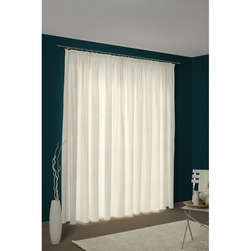 Rugeley Room Darkening Curtain Single Panel, Ecru, 135 W x 245 D cm
