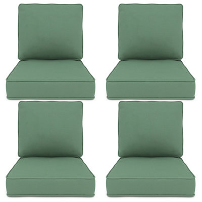 Outdoor Chair Cushions, 24" X 23" High-Density Foam Deep Seat Patio Cushions With Olefin Fabric & Removable Zipper Cover, Outdoor Furniture Replacement Cushions Set Of 4 For Chair Sofa Couch