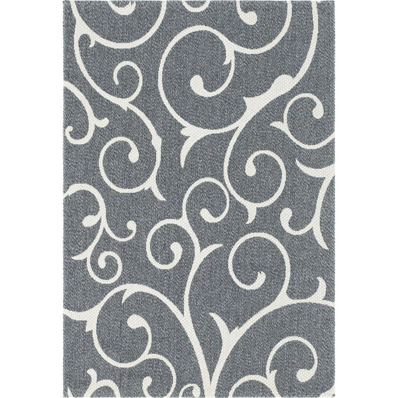 Tapis contemporain contemporain couleur étain, Rectangle 5 pi 2 po x 7 pi 5 po